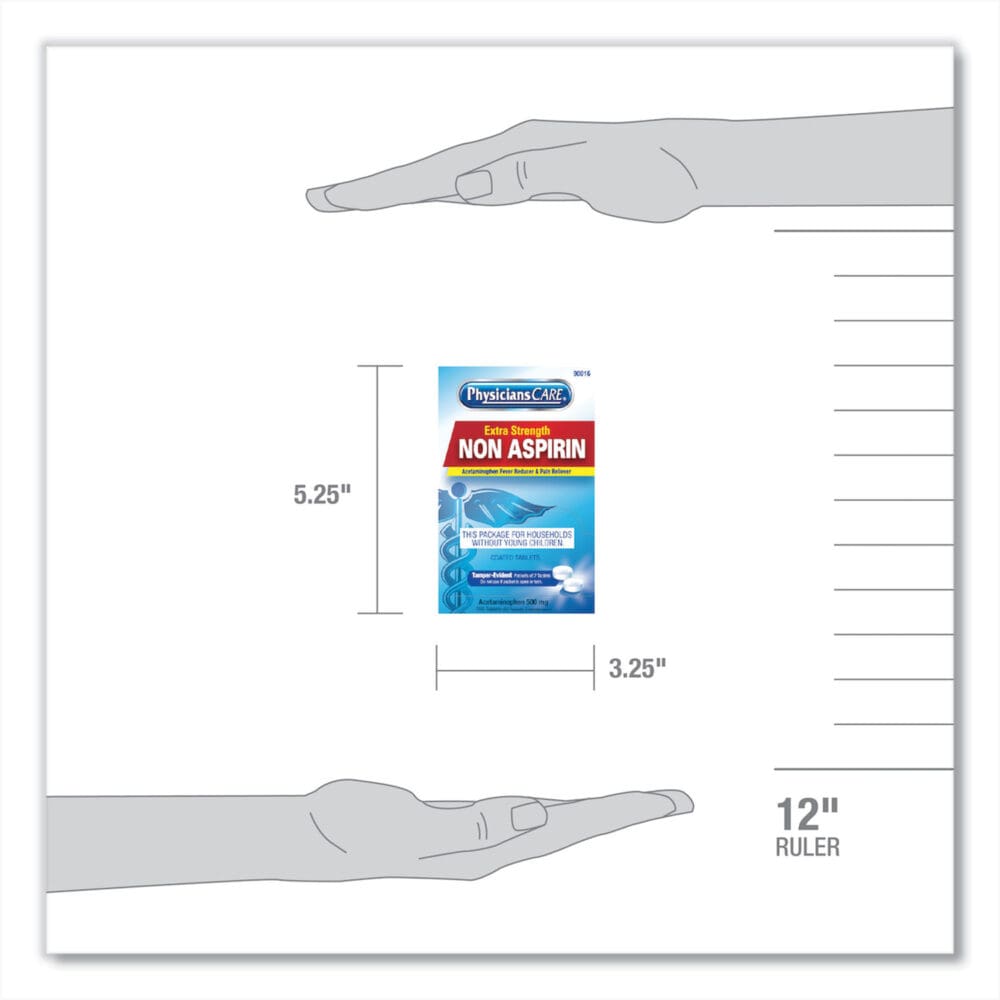 Non Aspirin Acetaminophen Medication, Two-Pack, 50 Packs/Box - Image 3