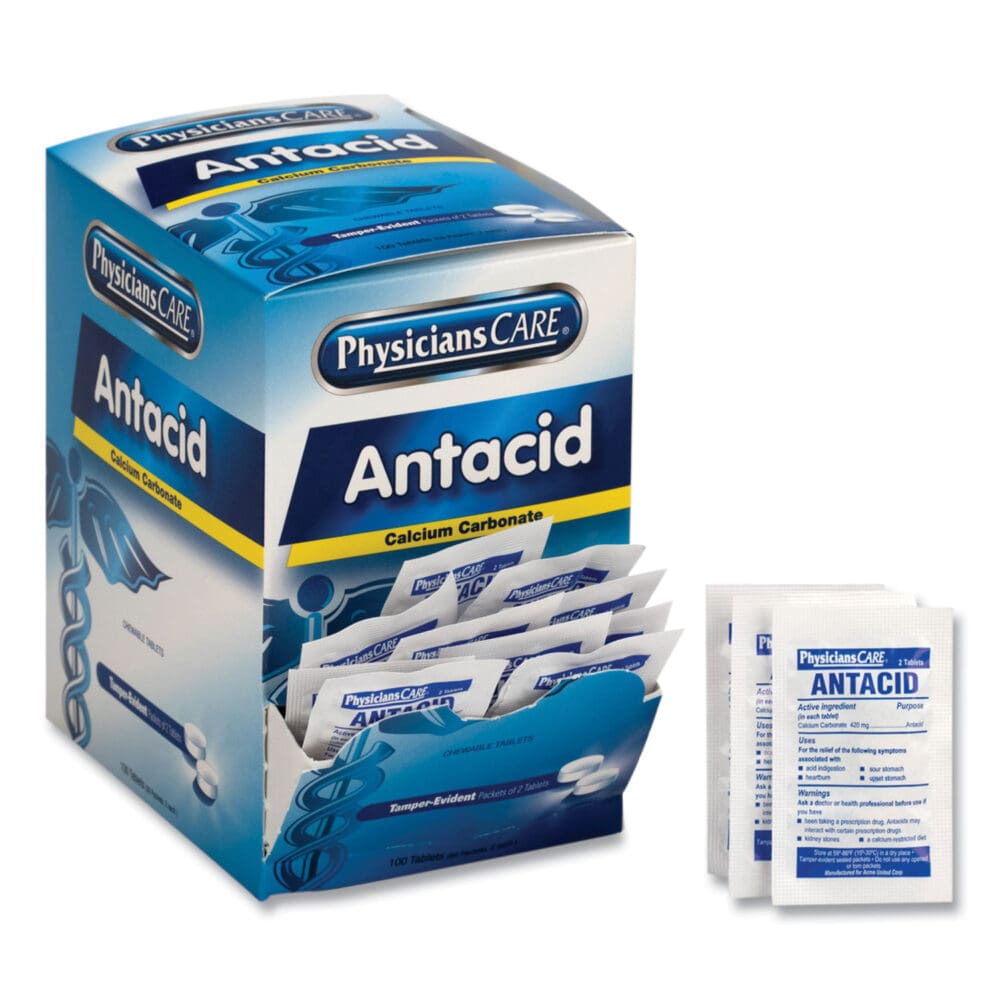 Antacid Calcium Carbonate Medication, Two-Pack, 50 Packs/Box - Image 4