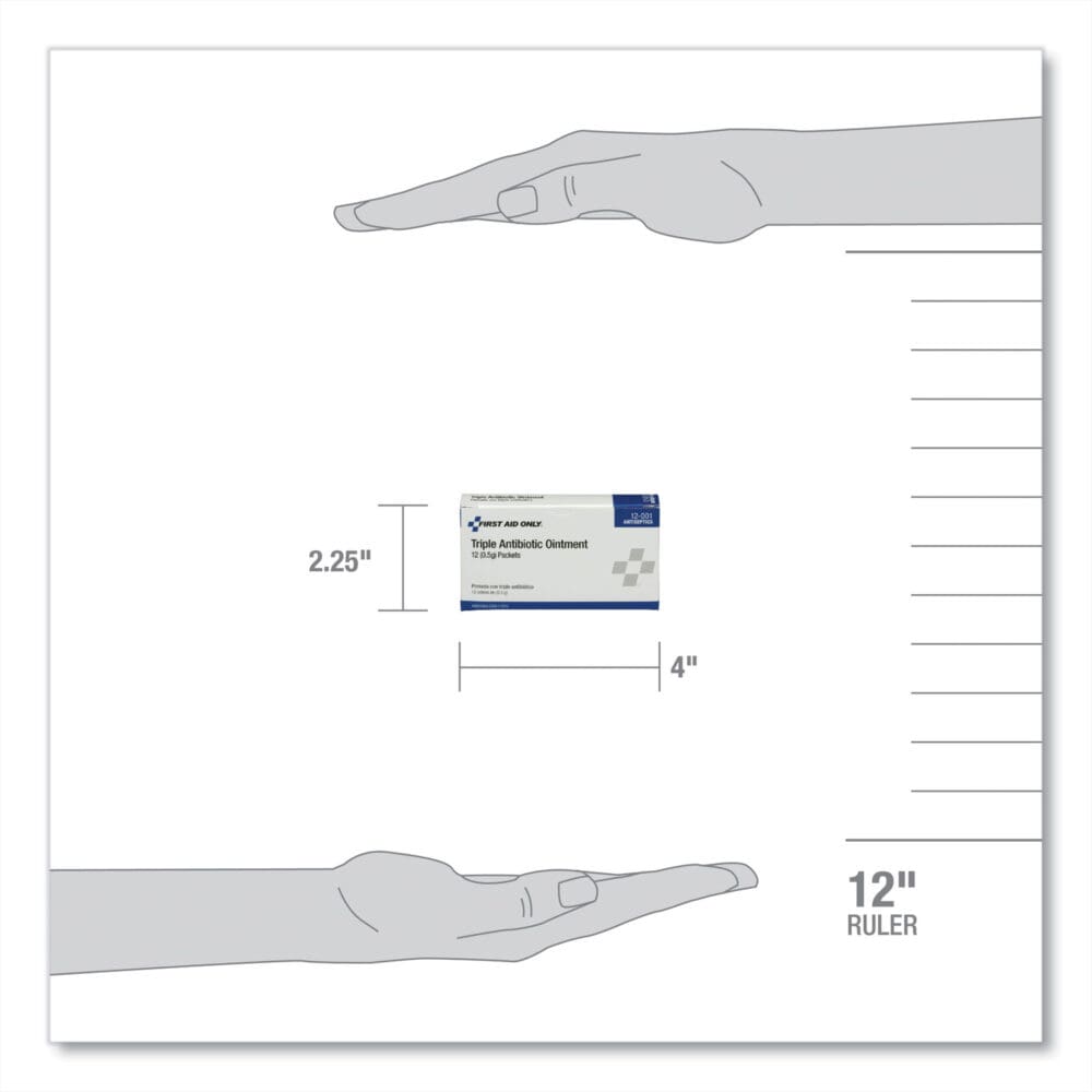 First Aid Kit Refill Triple Antibiotic Ointment, Packet, 12/Box - Image 3