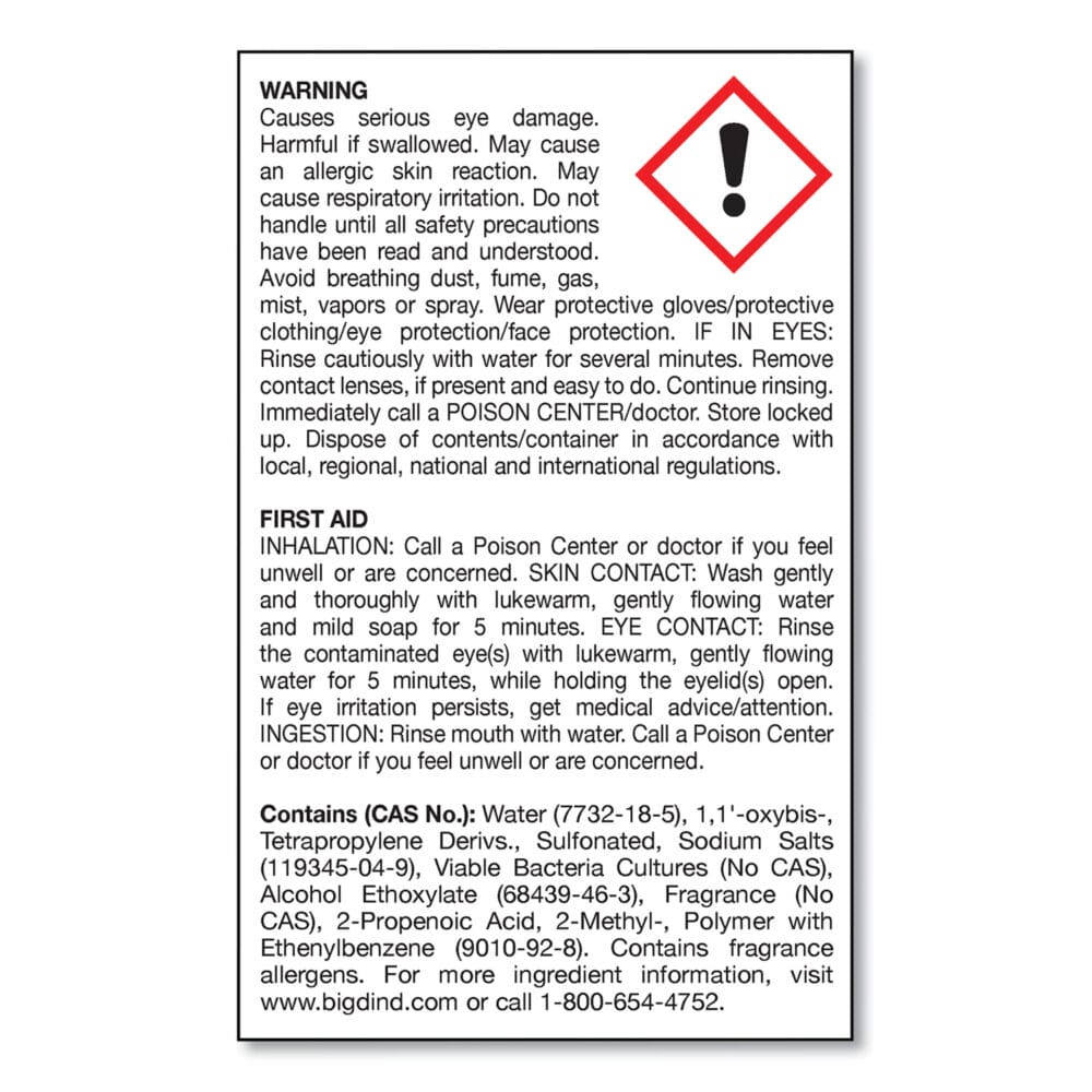 Enzym D Digester Deodorant, Mint, 1 gal, Bottle, 4/Carton - Image 2