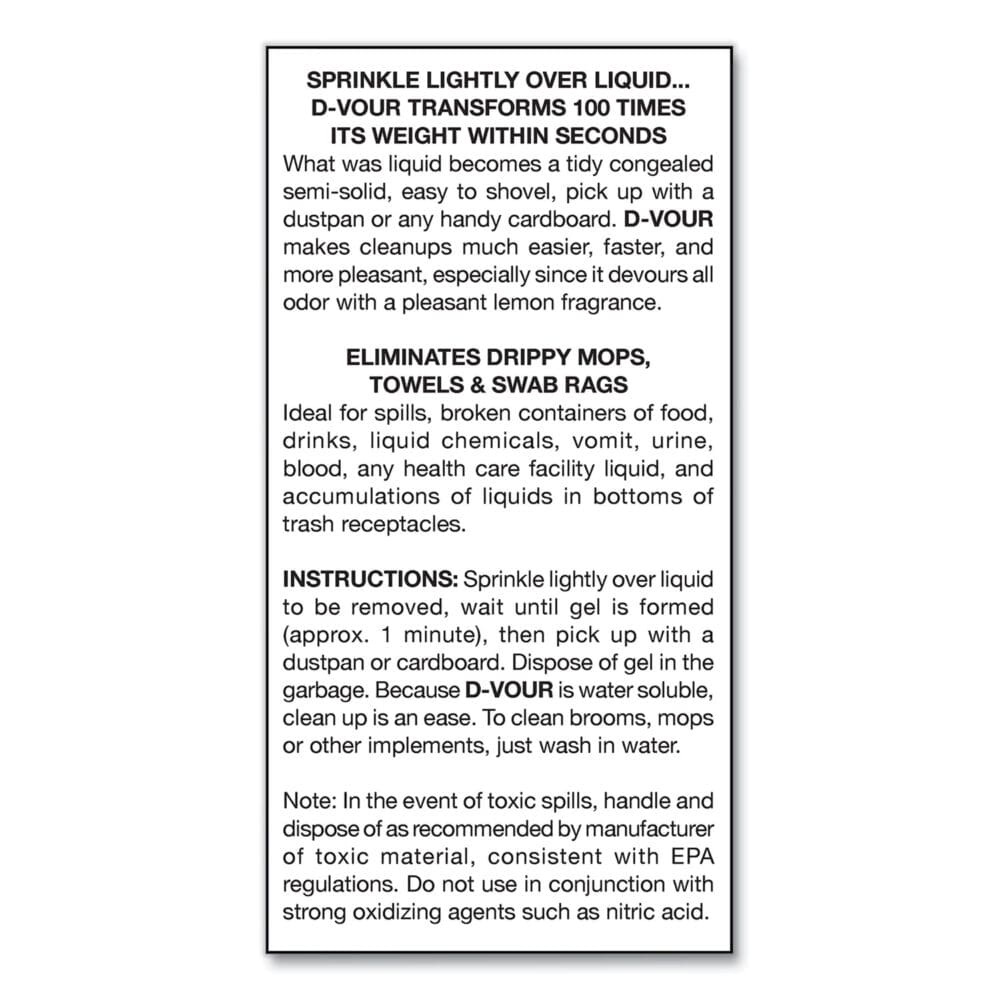 D-Vour Absorbent Powder, Lemon, 16 oz Canister, 6/Carton - Image 2