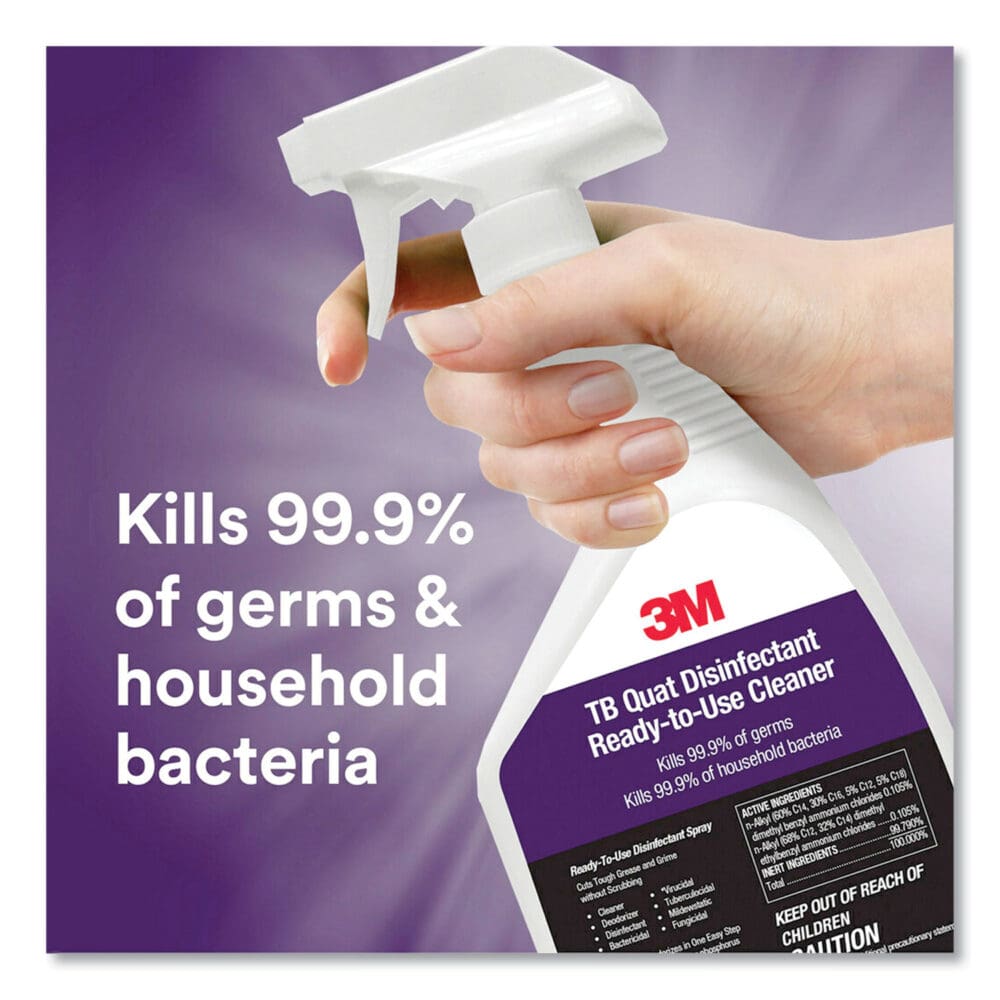 TB Quat Disinfectant Ready-to-Use Cleaner, Lemon Scent, 1 qt Bottle - Image 2