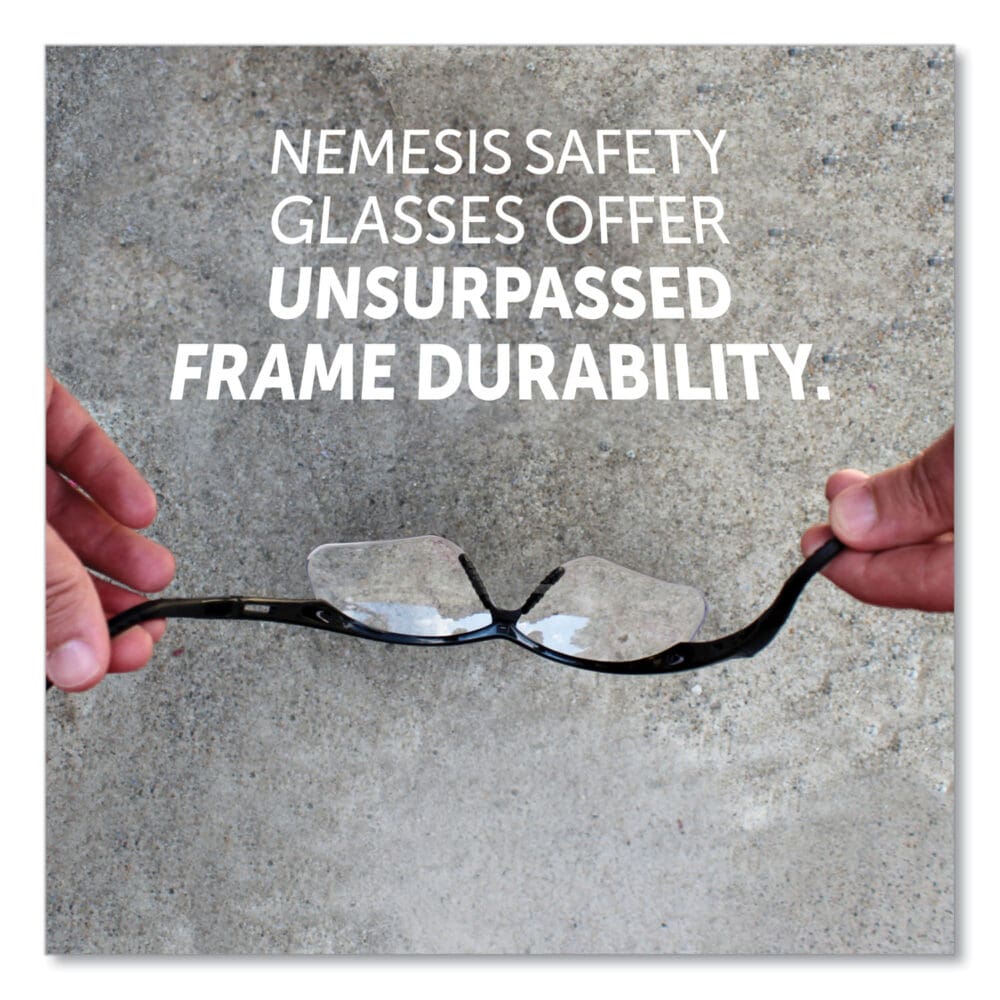 V60 Nemesis Rx Reader Safety Glasses, Black Frame, Clear Lens, +3.0 Diopter Strength, 6/Box - Image 4