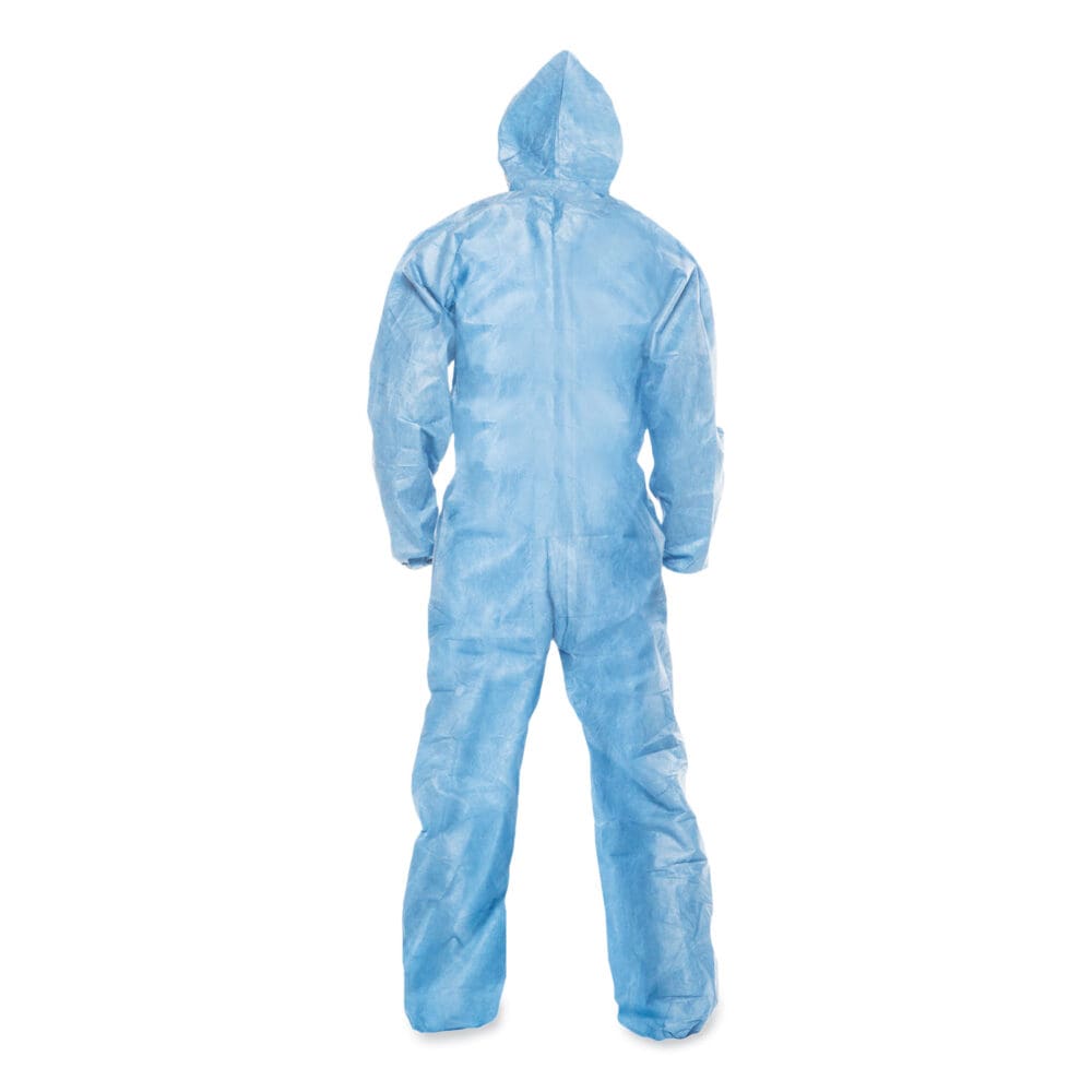 A65 Zipper Front Flame-Resistant Hooded Coveralls, Elastic Wrist and Ankles, X-Large, Blue, 25/Carton - Image 2