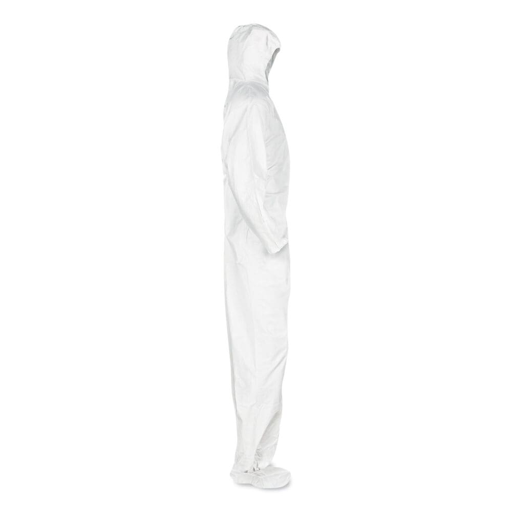 A20 Breathable Particle Protection Coveralls, Elastic Back, Hood and Boots, Large, White, 24/Carton - Image 2