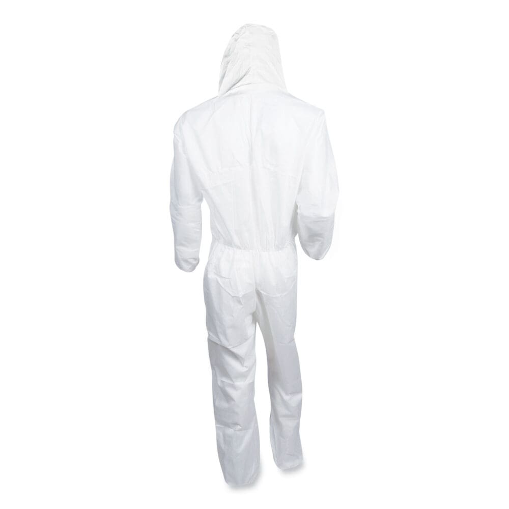 A20 Breathable Particle Protection Coveralls, Elastic Back, Hood, Medium, White, 24/Carton - Image 6