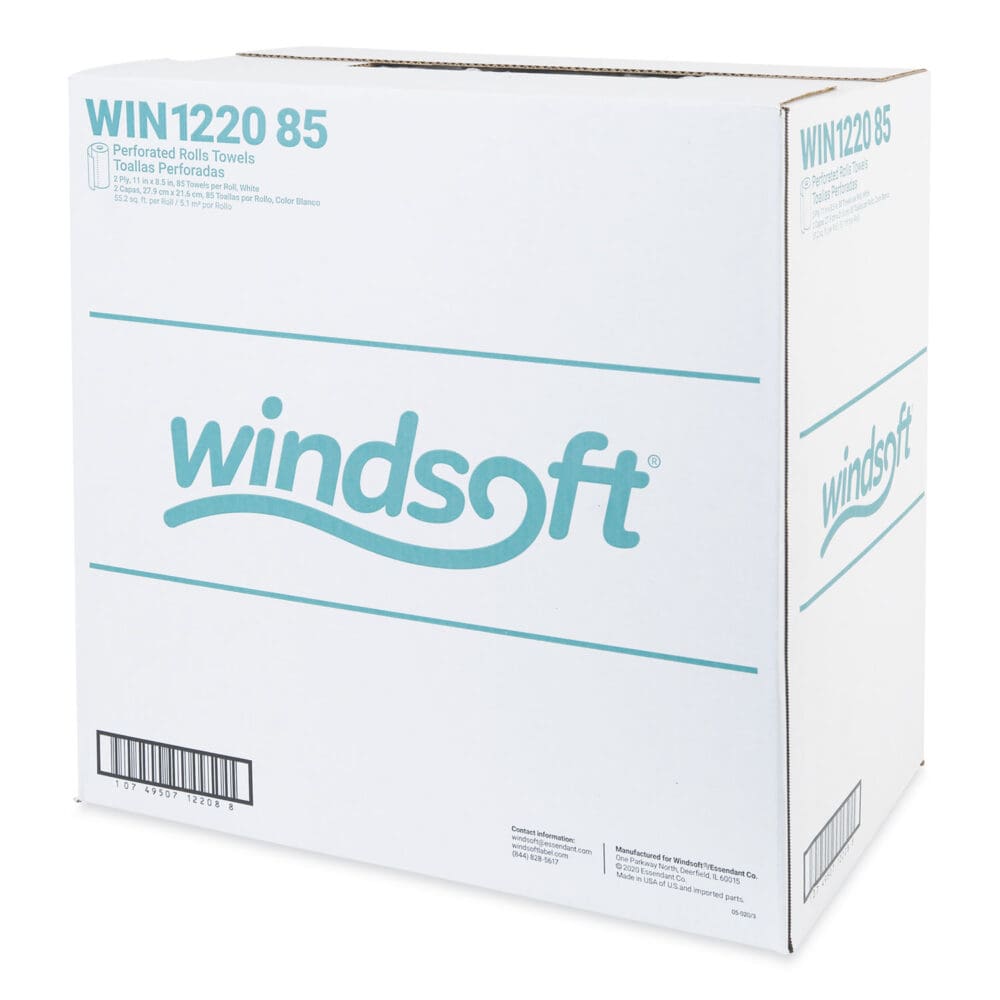 Kitchen Roll Towels, 2-Ply, 11 x 8.5, White, 85/Roll, 30 Rolls/Carton - Image 8