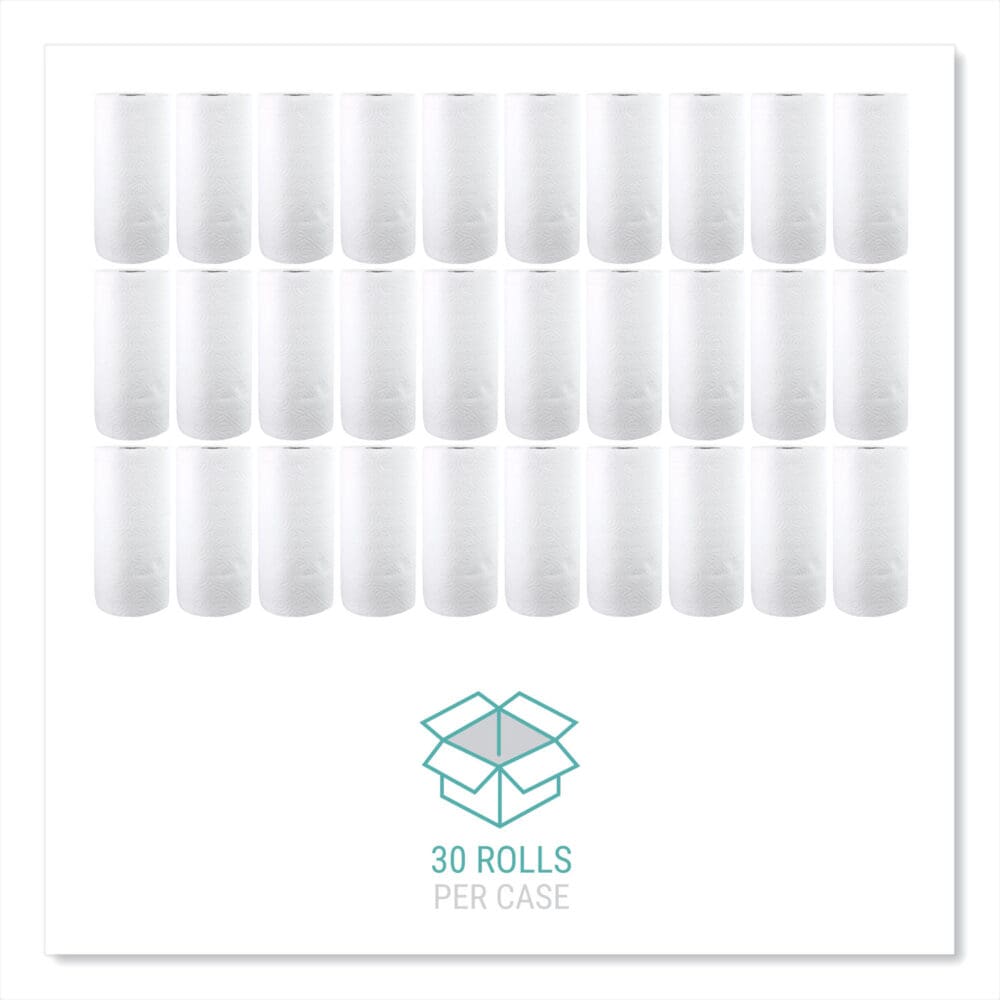 Kitchen Roll Towels, 2-Ply, 11 x 8.5, White, 85/Roll, 30 Rolls/Carton - Image 7