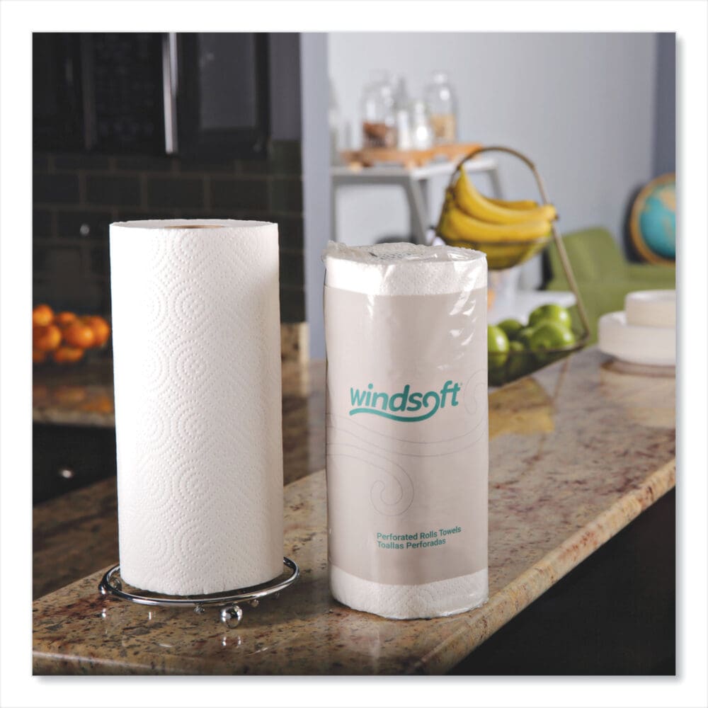Kitchen Roll Towels, 2-Ply, 11 x 8.8, White, 100/Roll - Image 4