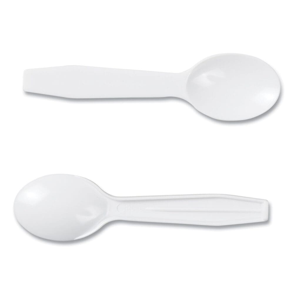 Polystyrene Taster Spoons, White, 3000/Carton - Image 2