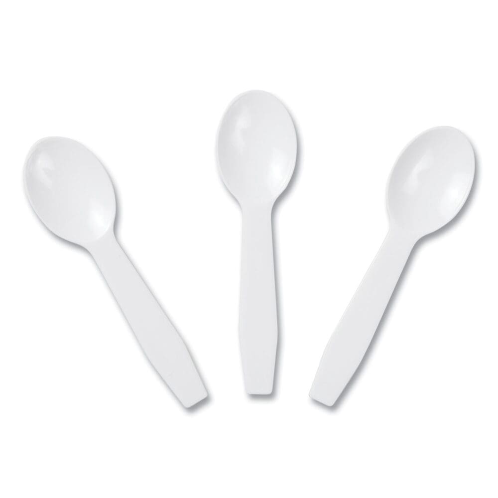 Polystyrene Taster Spoons, White, 3000/Carton - Image 5