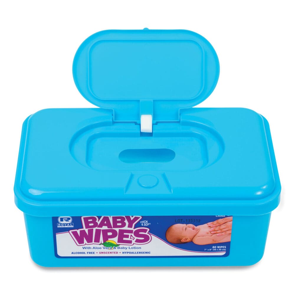 Baby Wipes Tub, Unscented, White, 80/Tub, 12 Tubs/Carton - Image 4