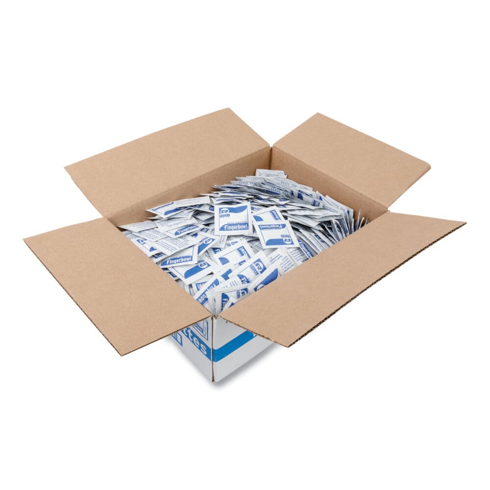 Moist Towelettes, Individually Wrapped, 4 x 6, Lemon Scent, White, 1,000/Carton - Image 2