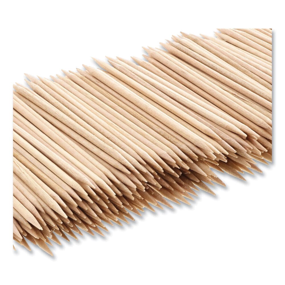 Round Wood Toothpicks, 2.5", Natural, 800/Box, 24 Boxes/Case, 5 Cases/Carton, 96,000 Toothpicks/Carton - Image 3
