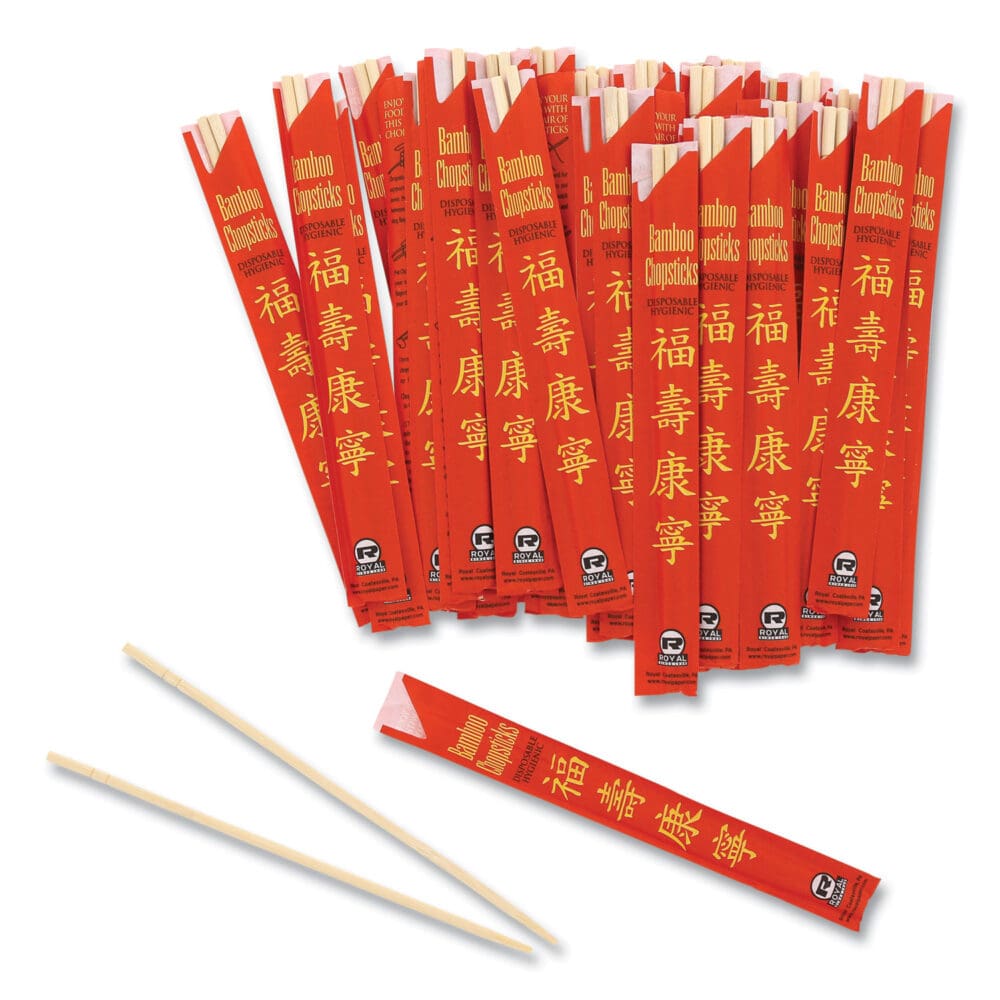 Chopsticks, Bamboo, 9", Natural, 1000/Carton - Image 4