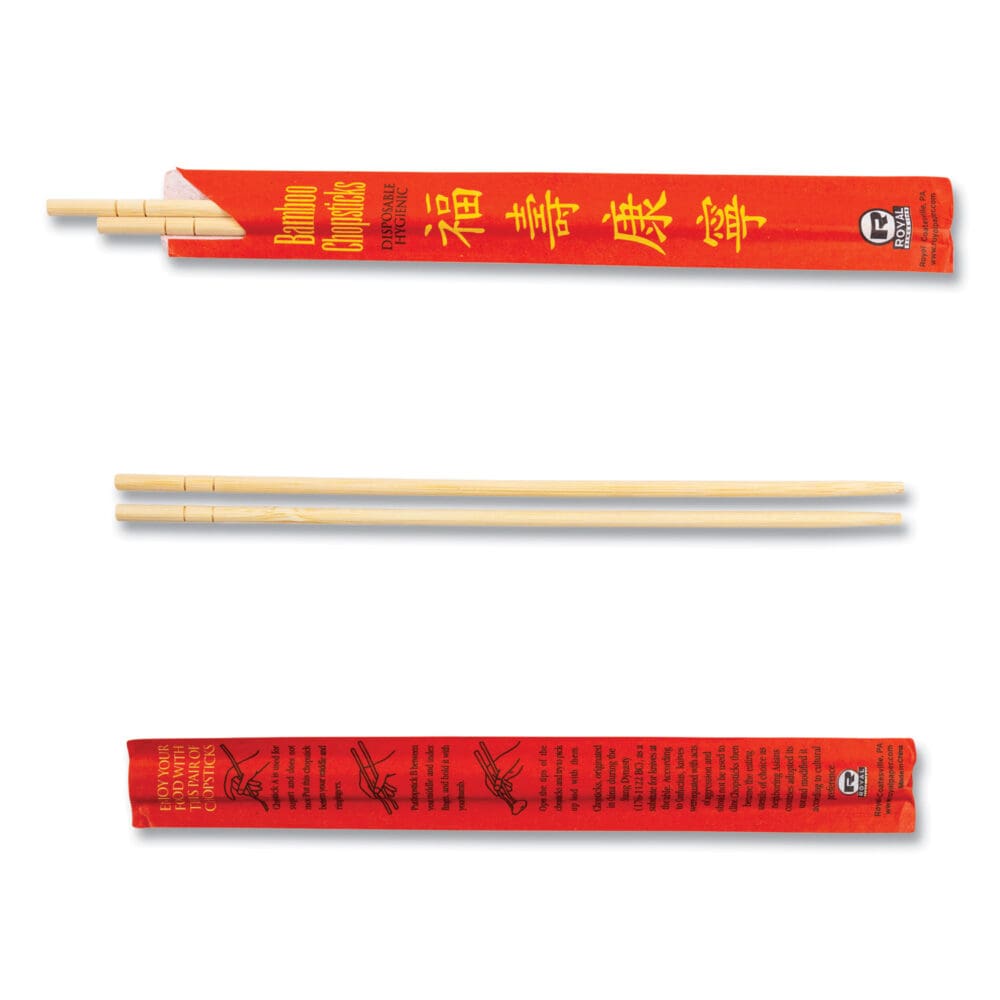 Chopsticks, Bamboo, 9", Natural, 1000/Carton - Image 3