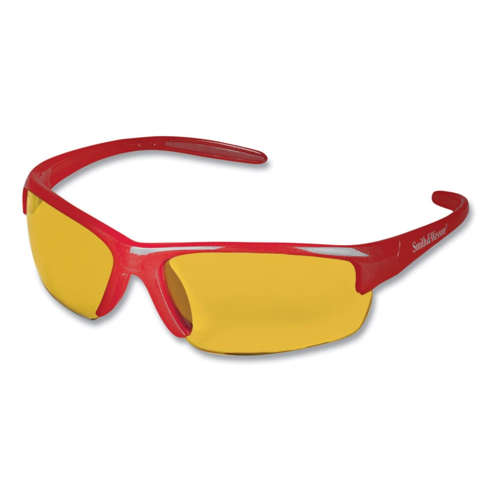 Equalizer Safety Glasses, Red Frames, Amber/Yellow Lens, 12/Box - Image 5