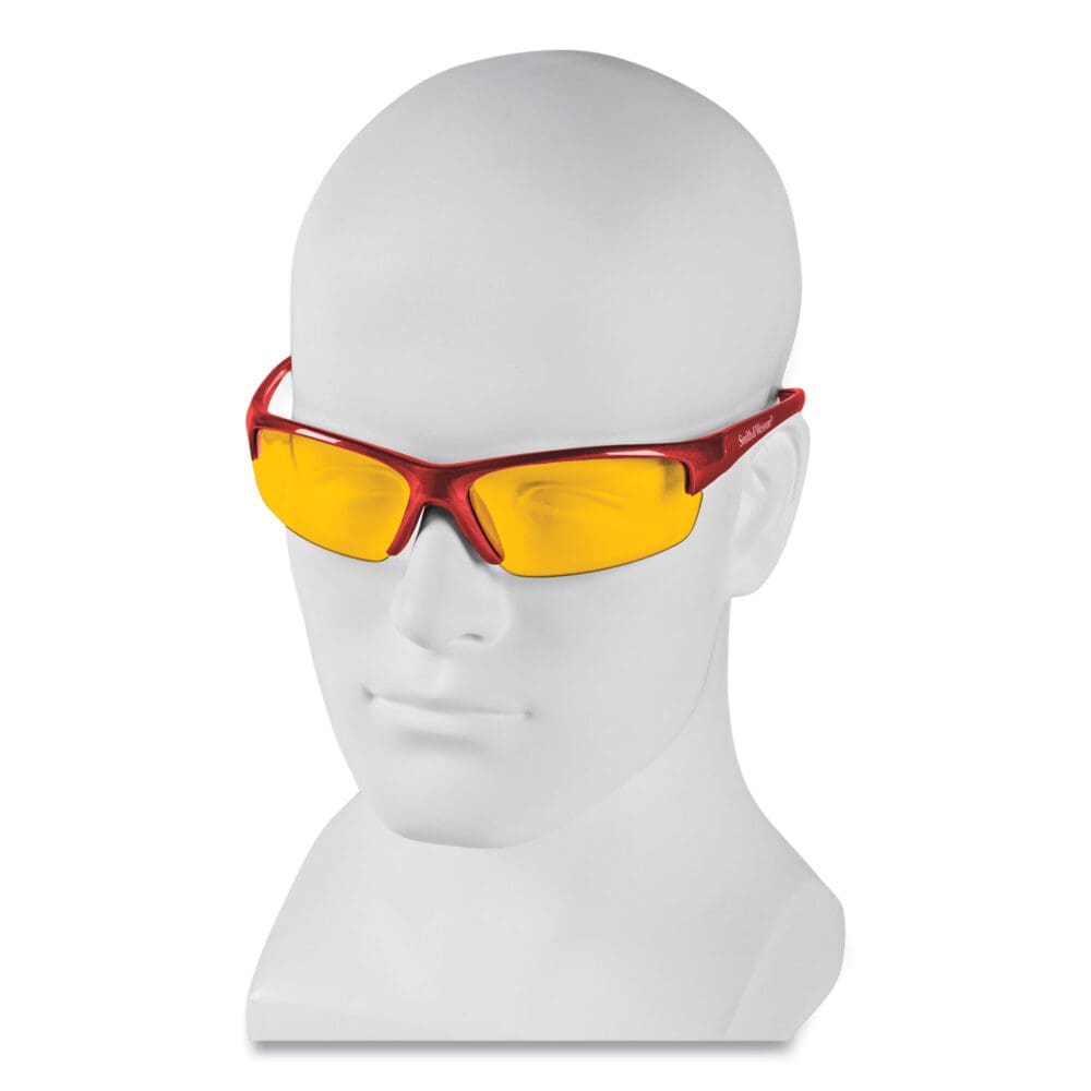 Equalizer Safety Glasses, Red Frames, Amber/Yellow Lens, 12/Box - Image 4