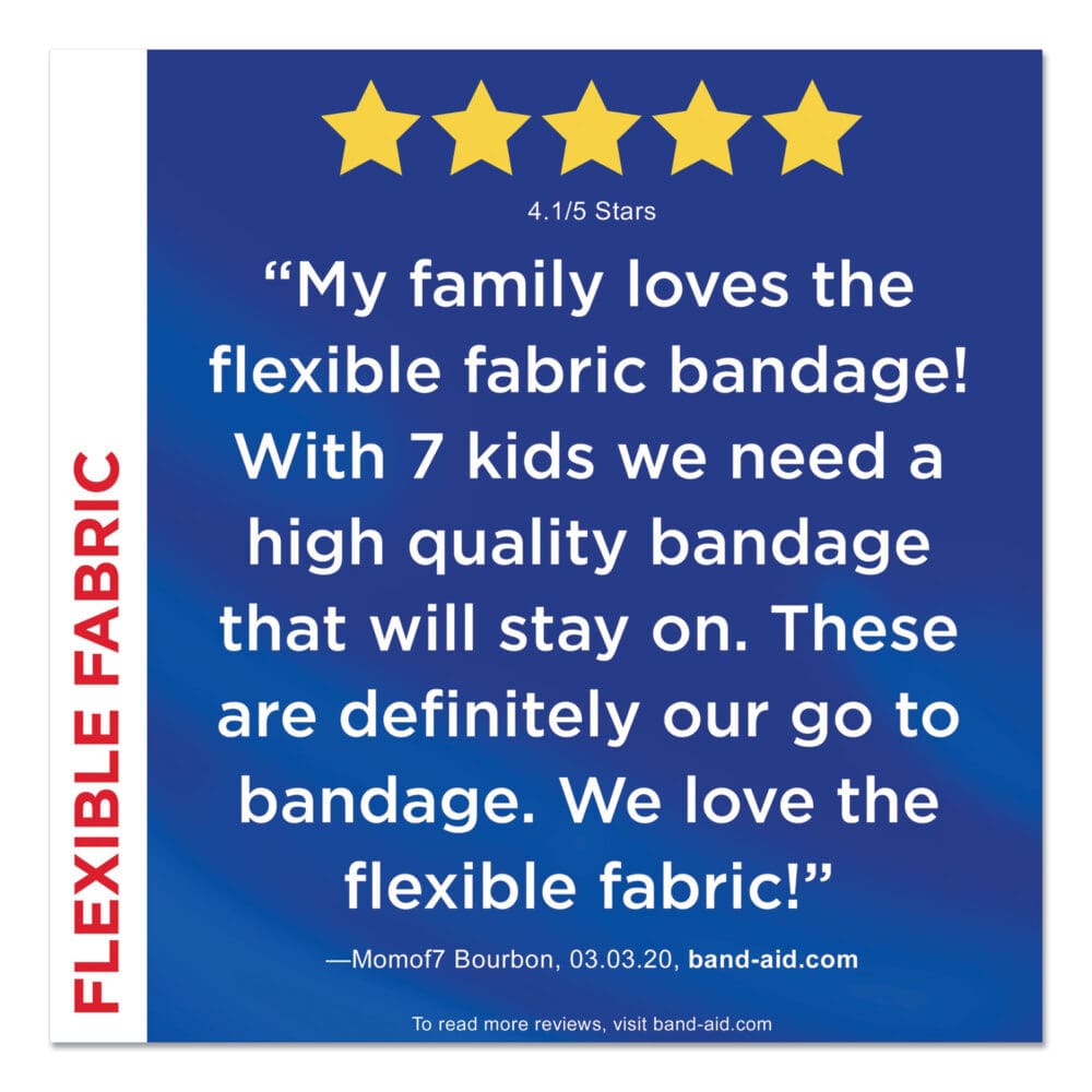 Flexible Fabric Extra Large Adhesive Bandages, 1.75 x 4, 10/Box - Image 2
