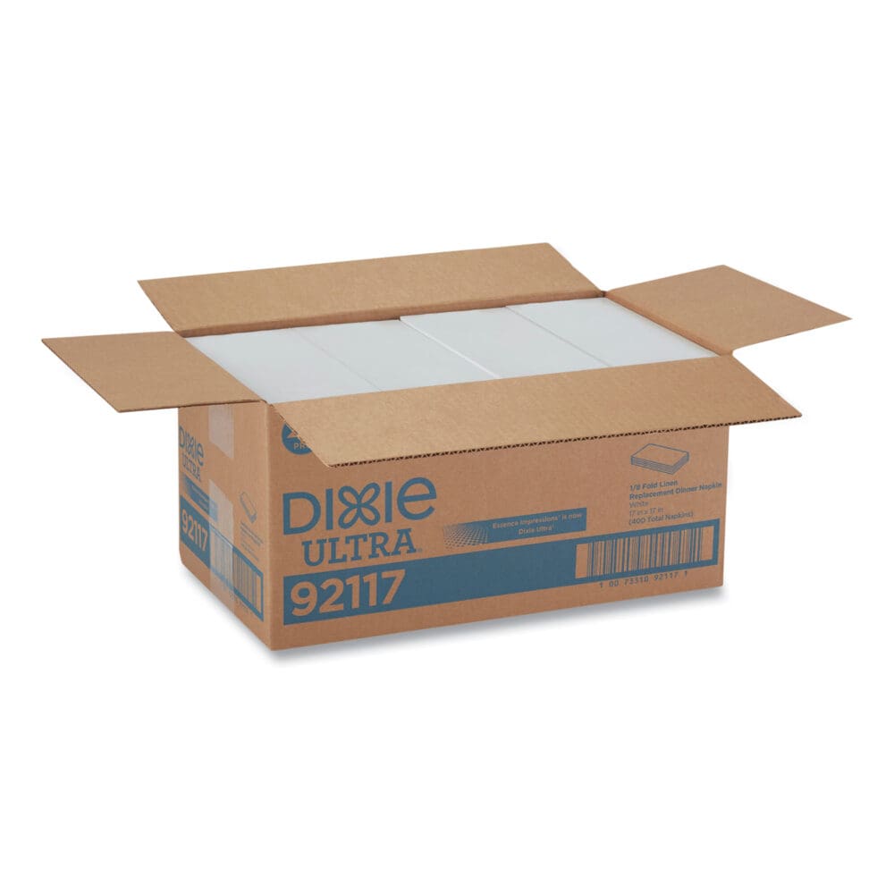 1/8-Fold Linen-Replacement Dinner Napkins, Two-Ply, 17 x 17, White - Image 4