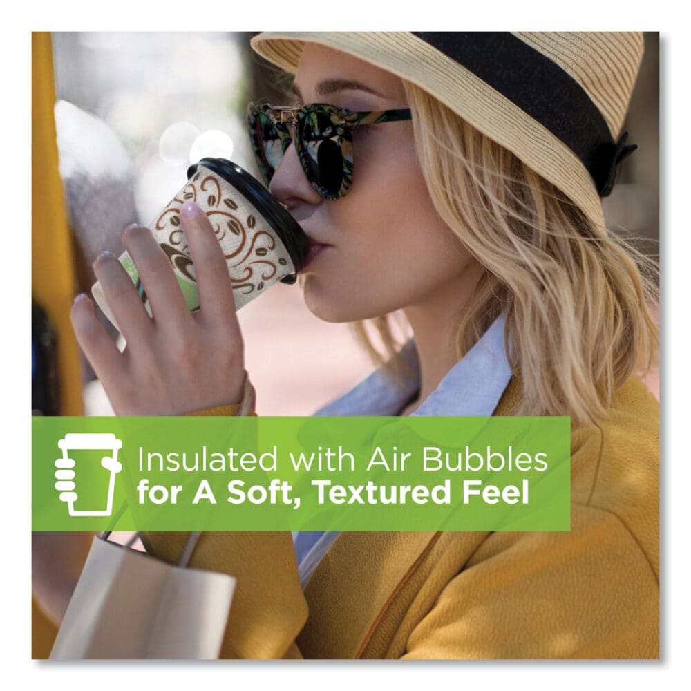 PerfecTouch Paper Hot Cups, 10 oz, Coffee Haze Design, 25 Sleeve, 20 Sleeves/Carton - Image 6