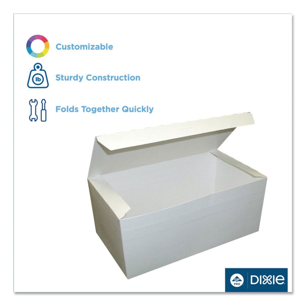 Tuck-Top One-Piece Paperboard Take-Out Box, 9 x 5 x 3, White, Paper, 250/Carton - Image 6