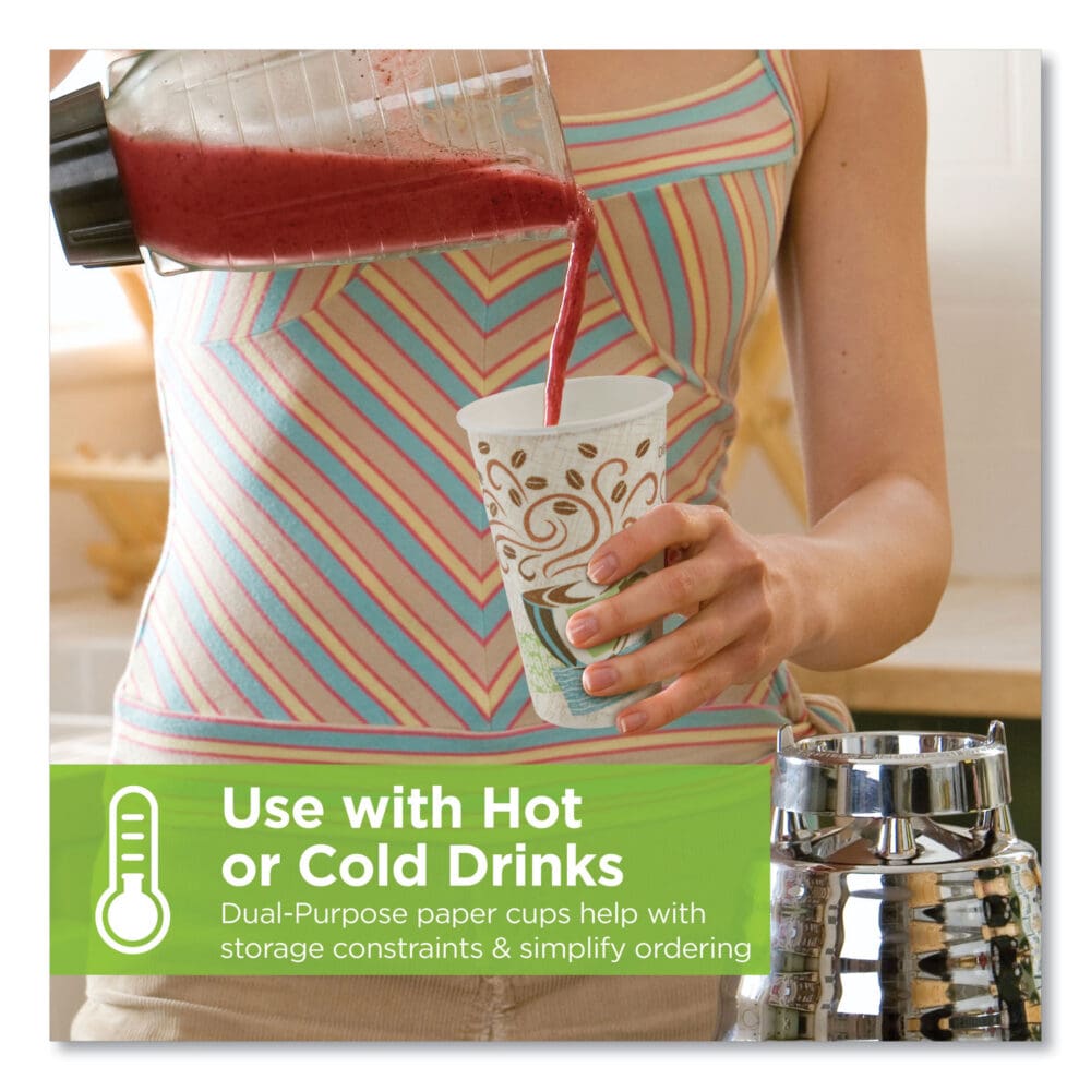 PerfecTouch Paper Hot Cups, 12 oz, Coffee Haze Design, 50/Sleeve, 20 Sleeves/Carton - Image 8