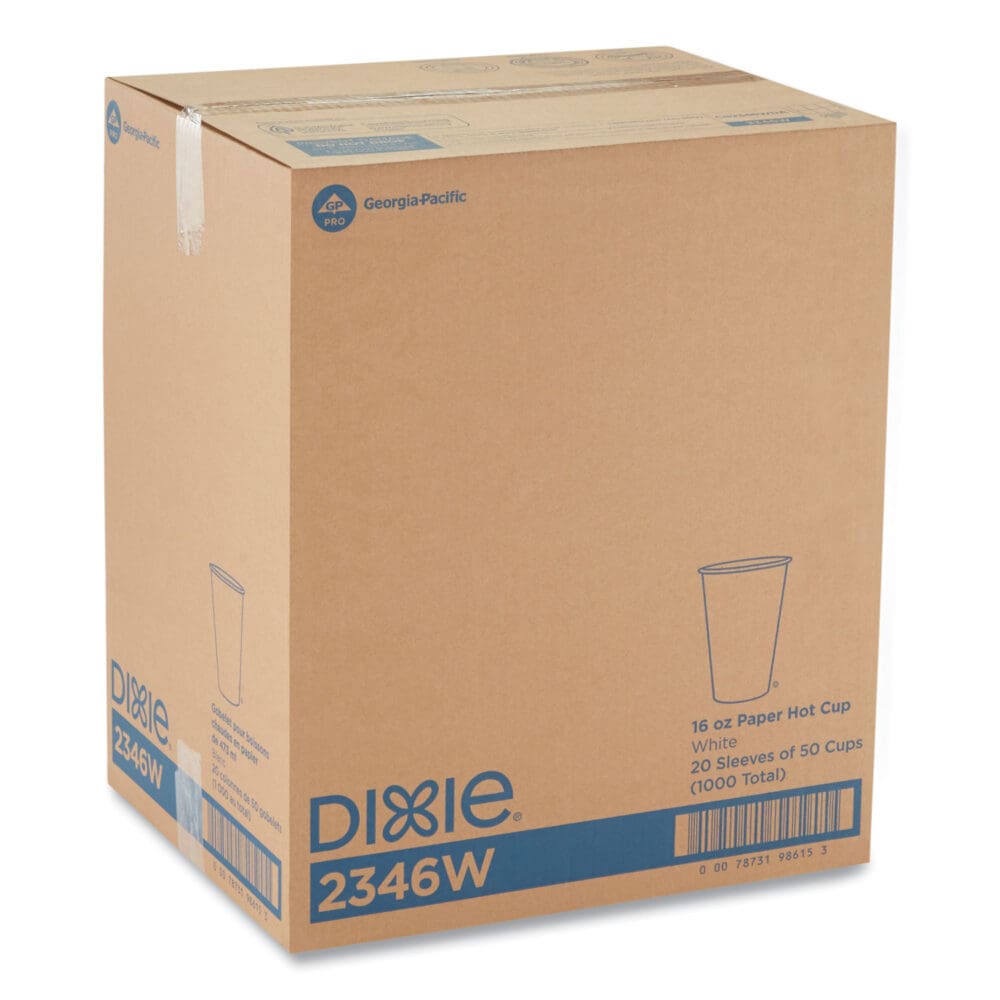 Paper Hot Cups, 16 oz, White, 50/Sleeve, 20 Sleeves/Carton - Image 5