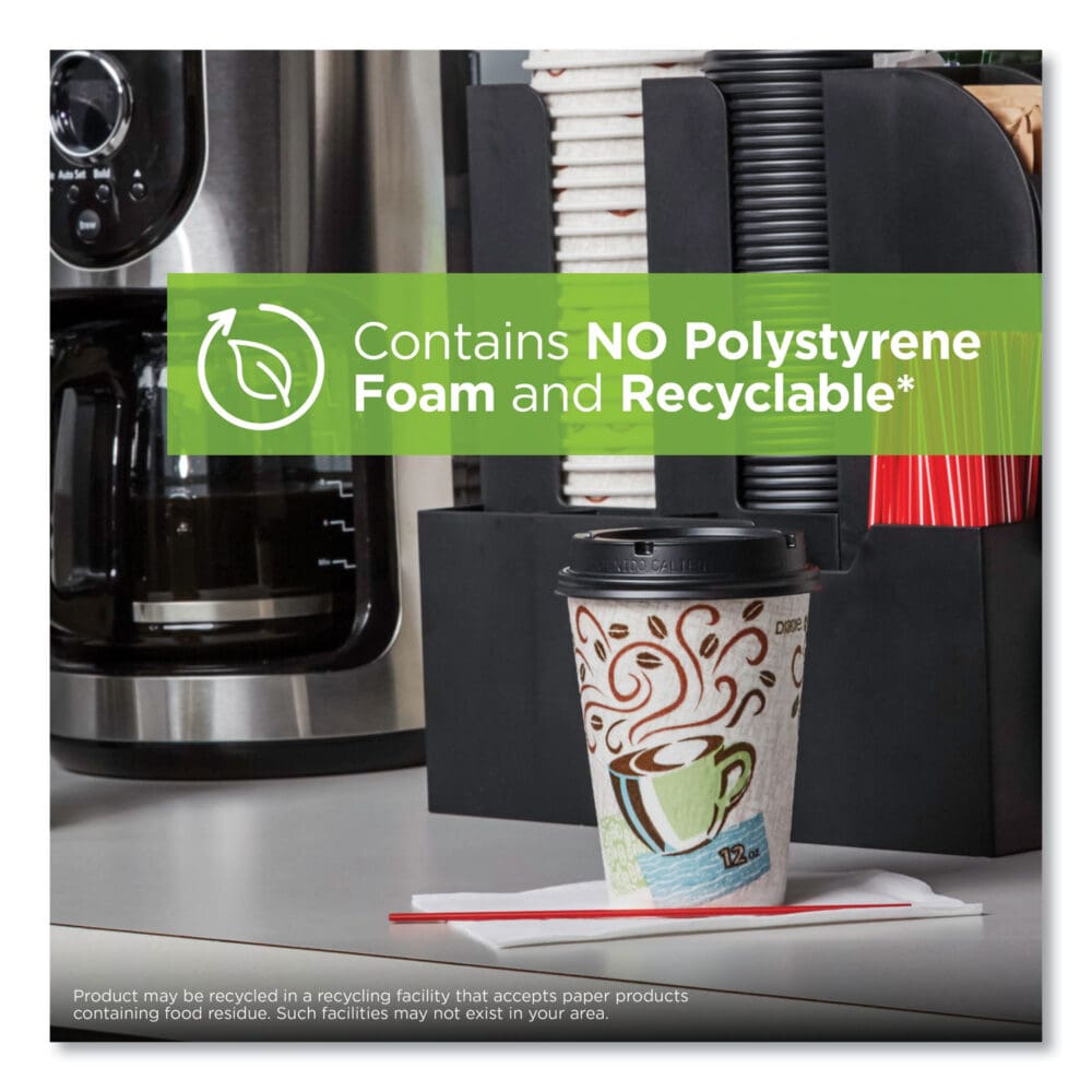 PerfecTouch Paper Hot Cups, 16 oz, Coffee Haze Design, 50/Sleeve, 20 Sleeves/Carton - Image 7