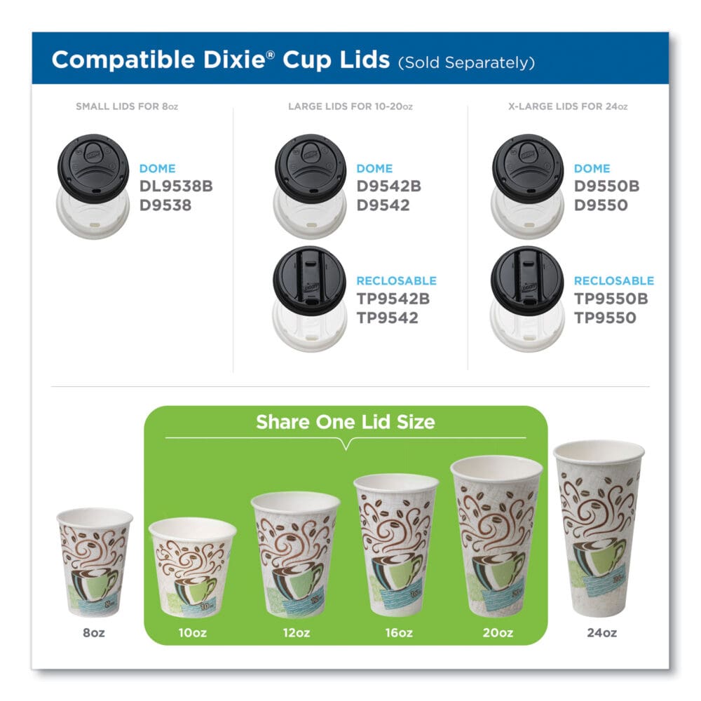 PerfecTouch Paper Hot Cups, 8 oz, Coffee Haze Design, 50/Sleeve, 20 Sleeves/Carton - Image 3