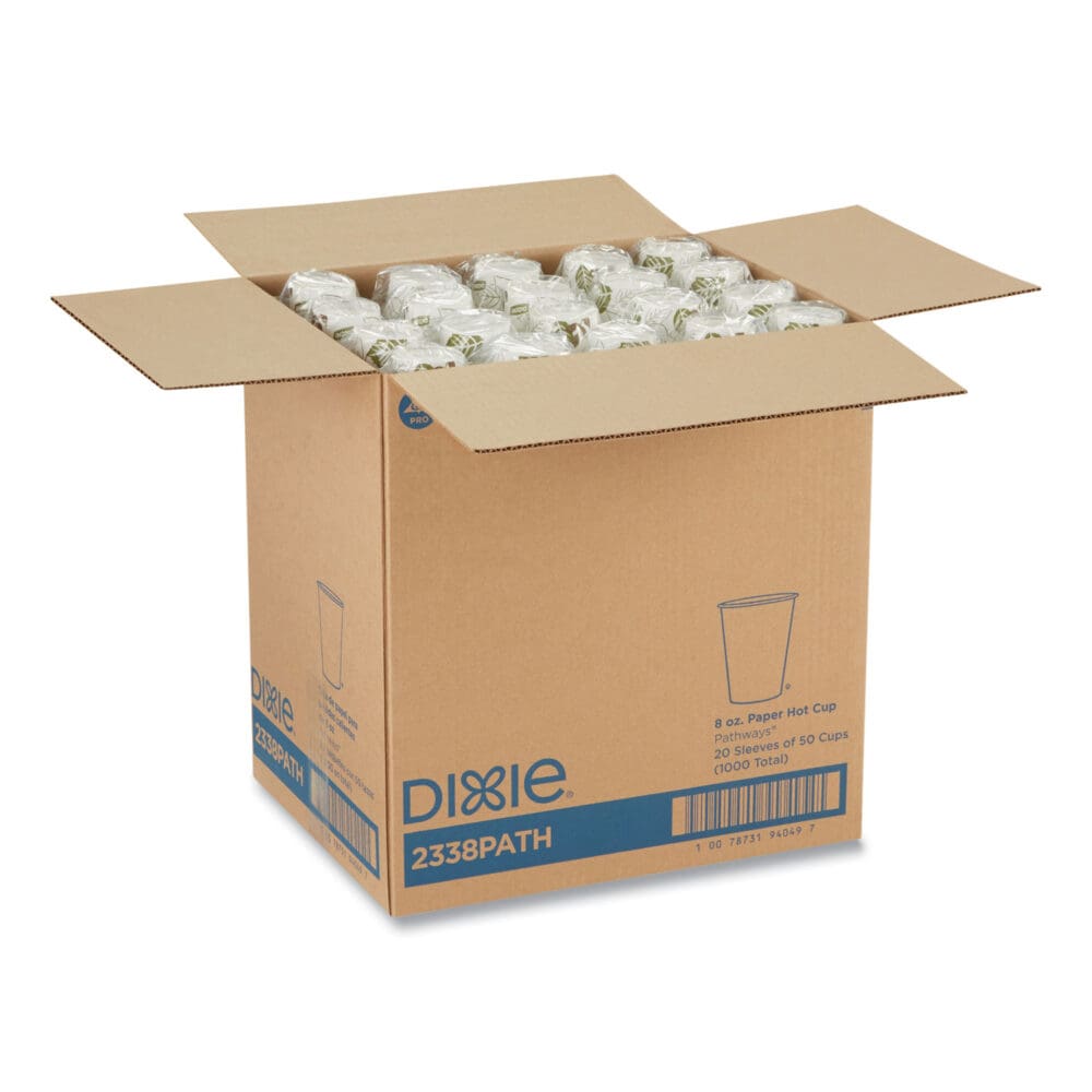 Pathways Paper Hot Cups, 8 oz, 50 Sleeve, 20 Sleeves/Carton - Image 3