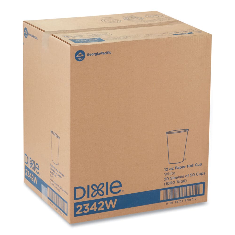 Paper Hot Cups, 12 oz, White, 50/Sleeve, 20 Sleeves/Carton - Image 4