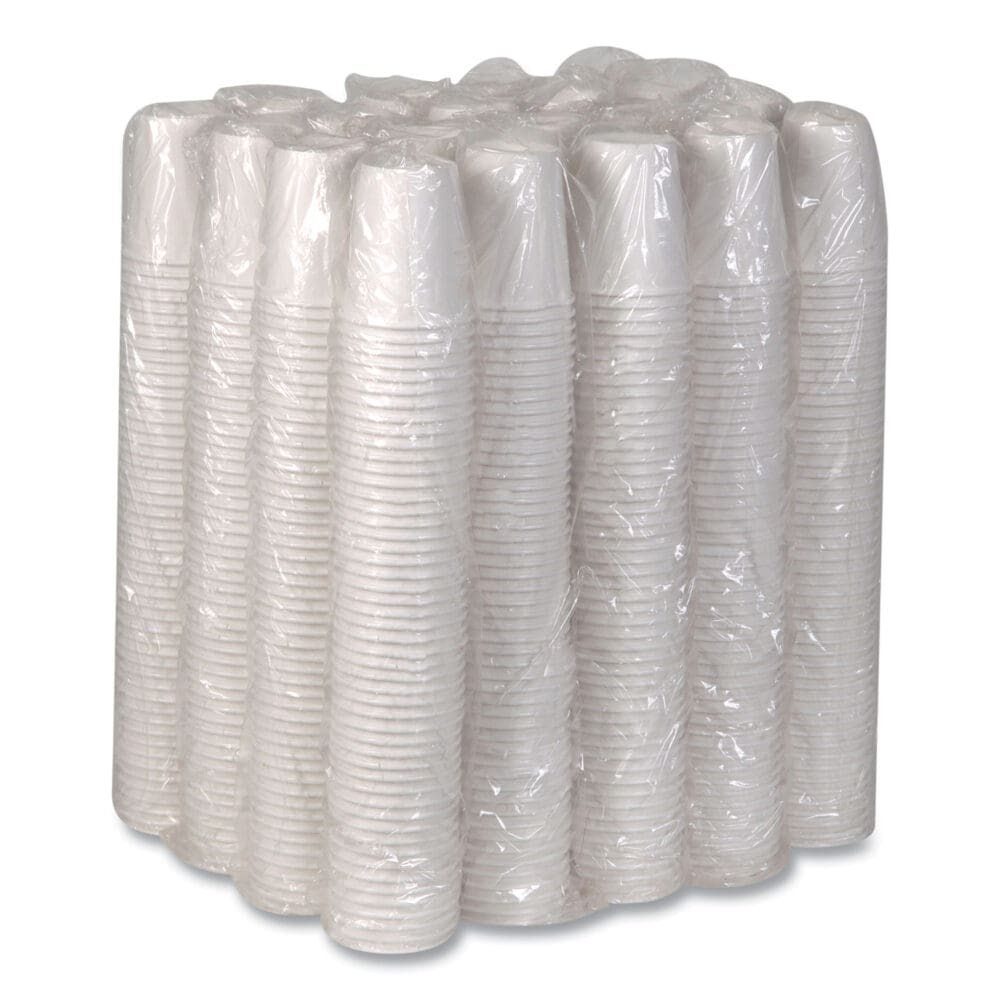 Paper Hot Cups, 10 oz, White, 50/Sleeve, 20 Sleeves/Carton - Image 2