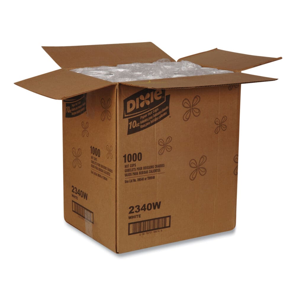 Paper Hot Cups, 10 oz, White, 50/Sleeve, 20 Sleeves/Carton - Image 3