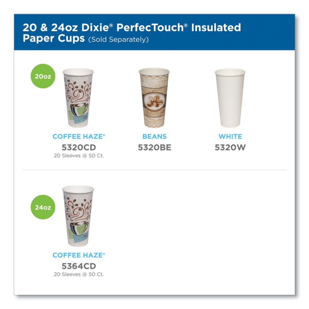 PerfecTouch Paper Hot Cups, 20 oz, Coffee Haze Design, 25/Sleeve, 20 Sleeves/Carton - Image 3