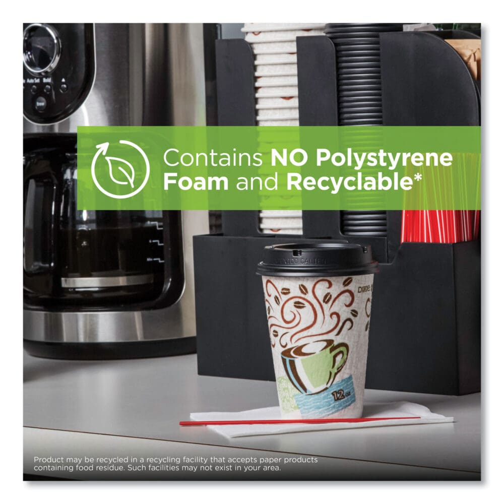 PerfecTouch Paper Hot Cups, 8 oz, Coffee Haze Design, 50/Sleeve, 20 Sleeves/Carton - Image 7