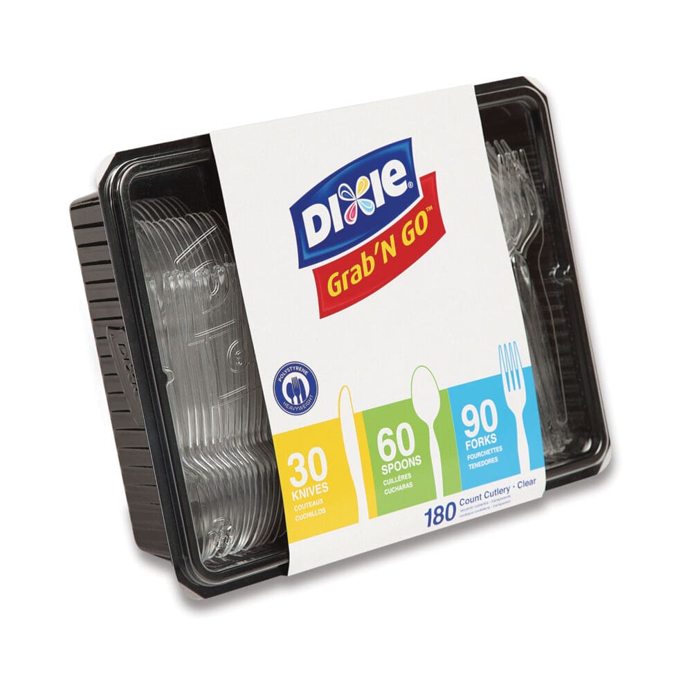 Combo Pack, Tray with Clear Plastic Utensils, 90 Forks, 30 Knives, 60 Spoons - Image 5
