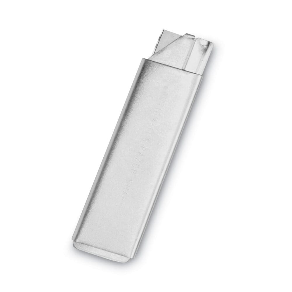 Jiffi-Cutter Compact Utility Knife with Retractable Blade, 3" Metal Handle, Chrome, 12/Box - Image 2