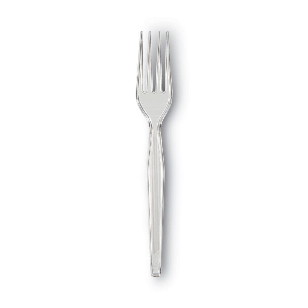 Plastic Cutlery, Forks, Heavyweight, Clear, 1,000/Carton - Image 6