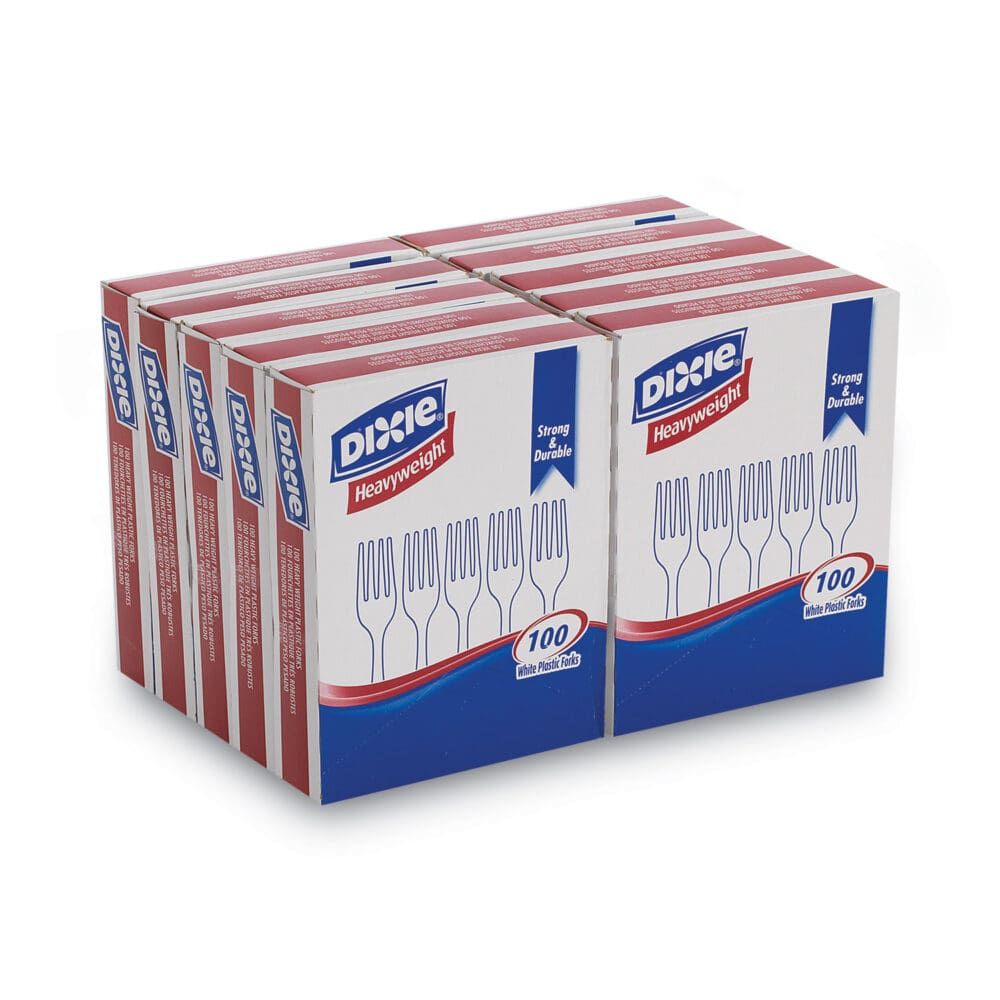 Plastic Cutlery, Heavyweight Forks, White, 1,000/Carton - Image 5
