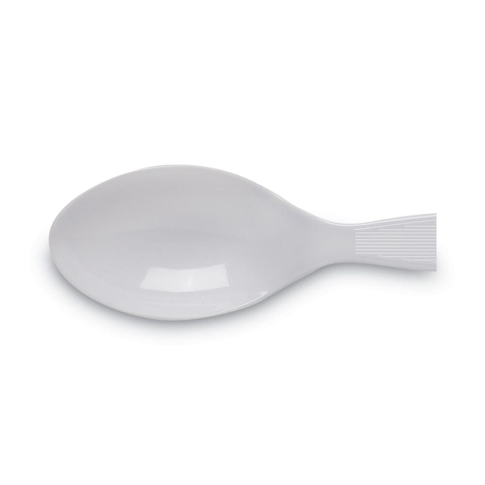 Plastic Cutlery, Heavy Mediumweight Teaspoons, White, 1,000/Carton - Image 3
