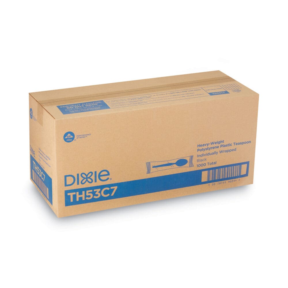 Individually Wrapped Heavyweight Teaspoons, Polystyrene, Black 1,000/Carton - Image 4