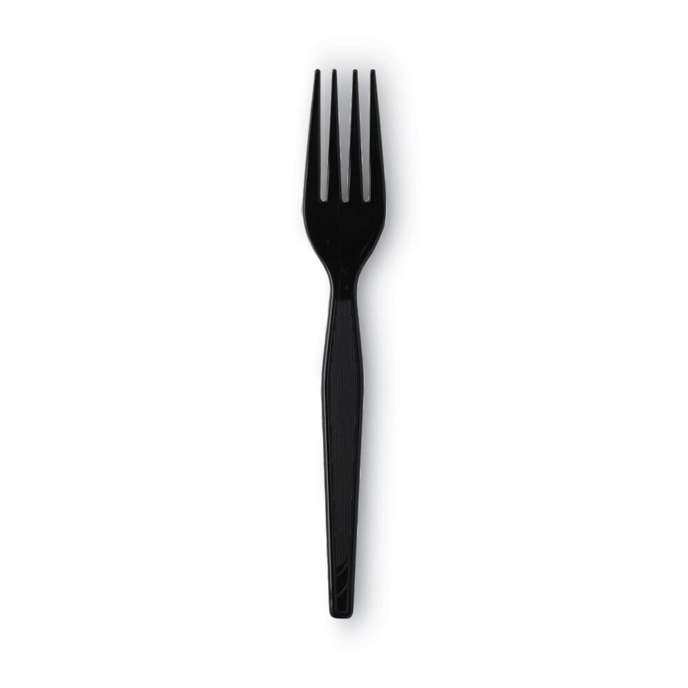 Individually Wrapped Heavyweight Forks, Polystyrene, Black, 1,000/Carton - Image 2