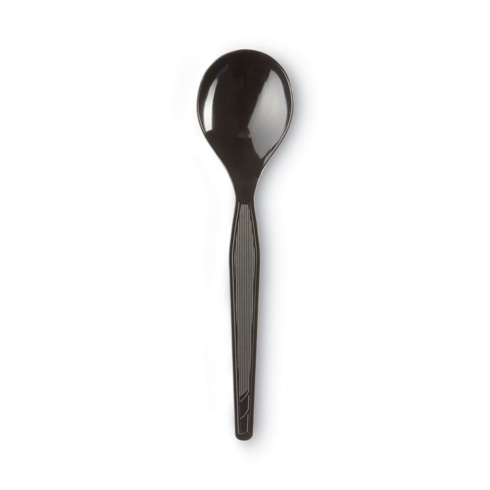 Plastic Cutlery, Heavyweight Soup Spoons, 5 3/4", Black, 1,000/Carton - Image 5