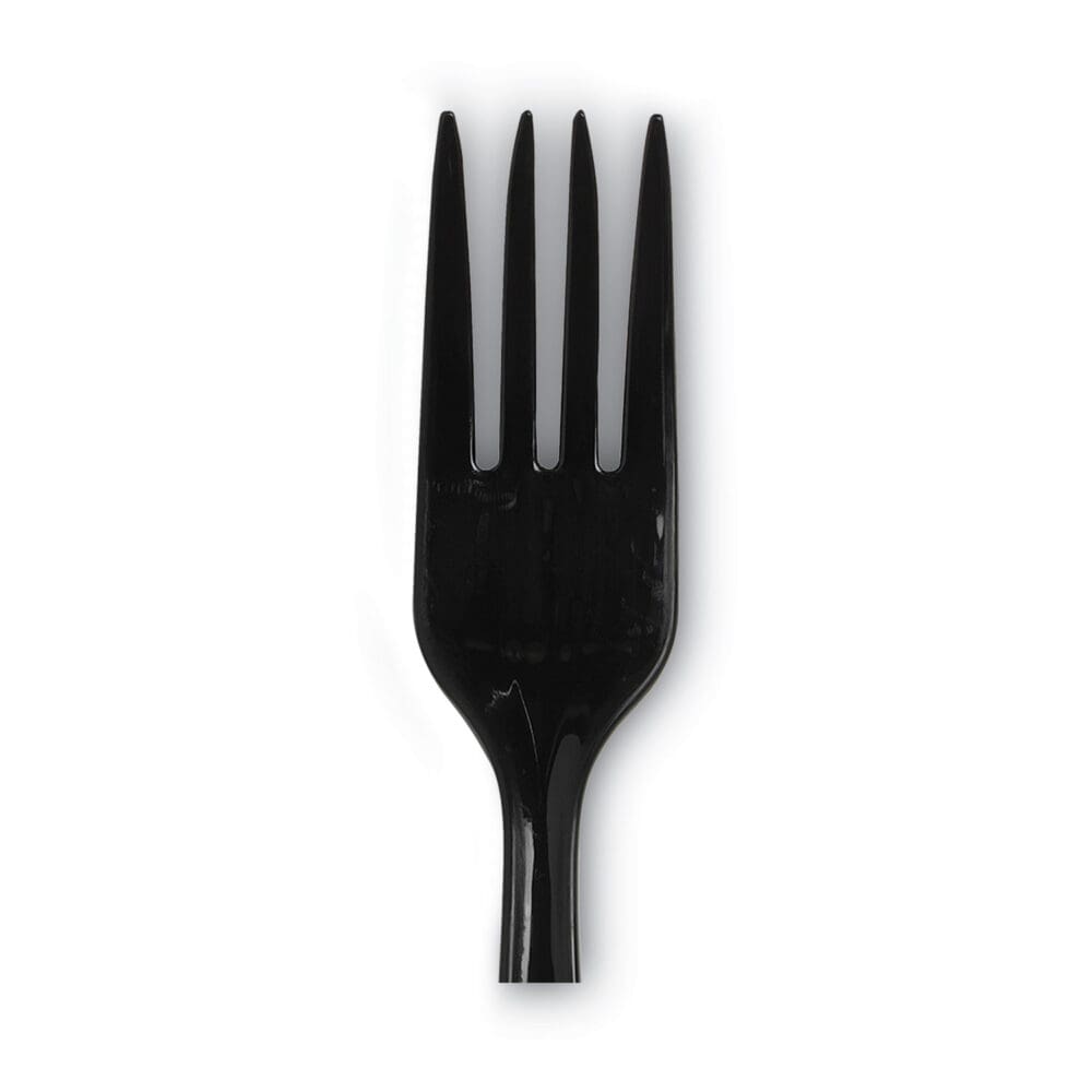 Individually Wrapped Heavyweight Forks, Polypropylene, Black, 1,000/Carton - Image 3