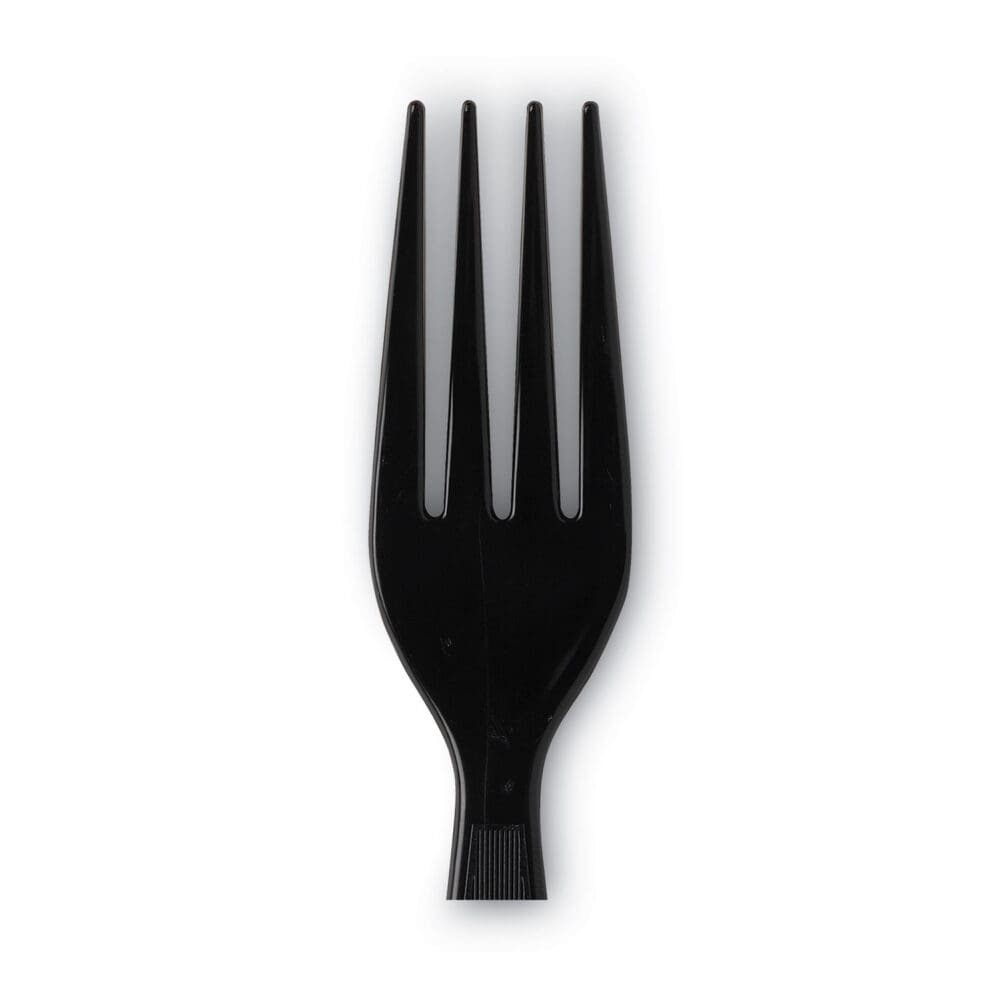 Individually Wrapped Heavyweight Forks, Polystyrene, Black, 1,000/Carton - Image 3