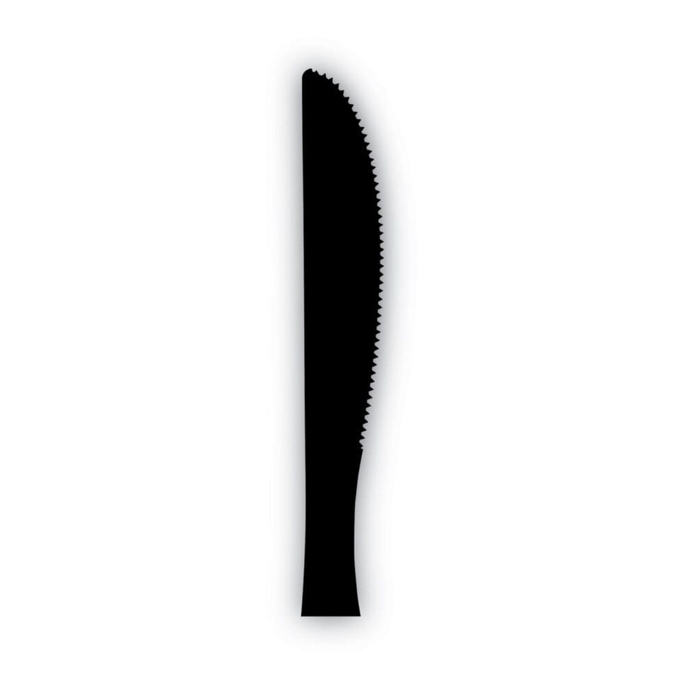 Plastic Tableware, Heavy Mediumweight Knives, Black, 100/Box, 10 Boxes/Carton - Image 3