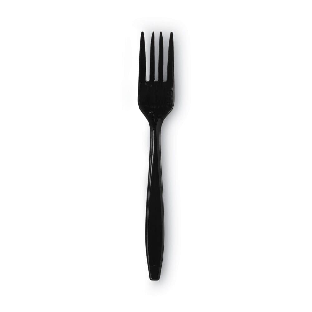 Individually Wrapped Heavyweight Forks, Polypropylene, Black, 1,000/Carton - Image 2