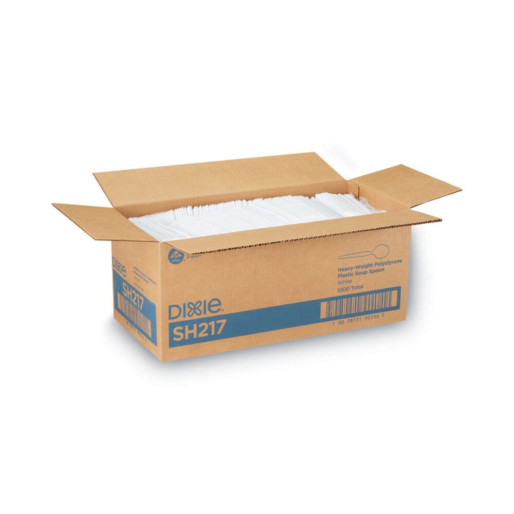 Plastic Cutlery, Heavyweight Soup Spoons, White, 1,000/Carton - Image 4