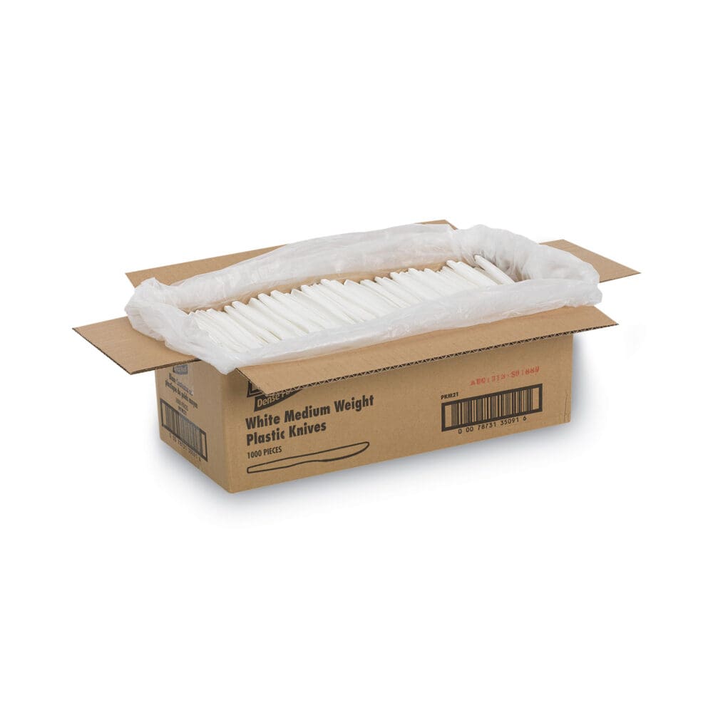 Plastic Cutlery, Mediumweight Knives, White, 1,000/Carton - Image 3